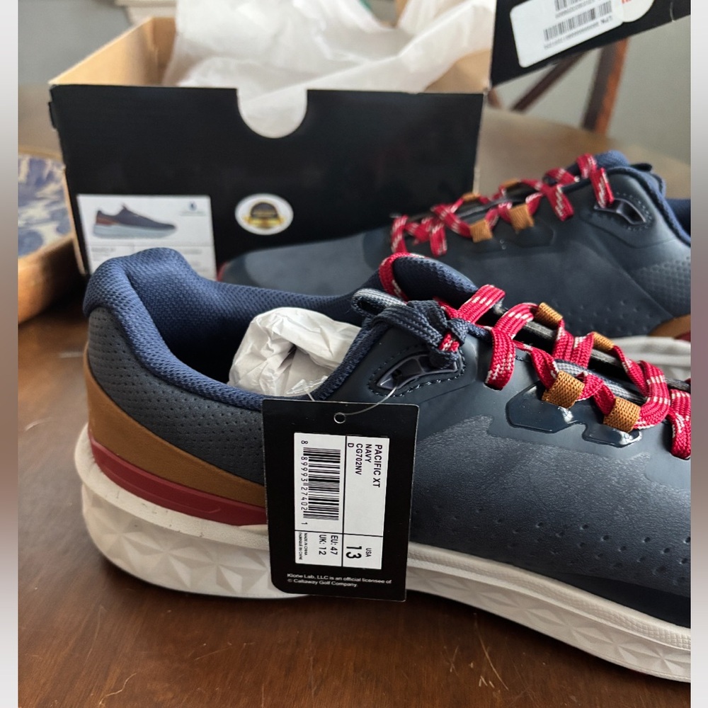 NWT Callaway Pacific XT Leather Golf Shoe, Blue - Picture 2 of 7